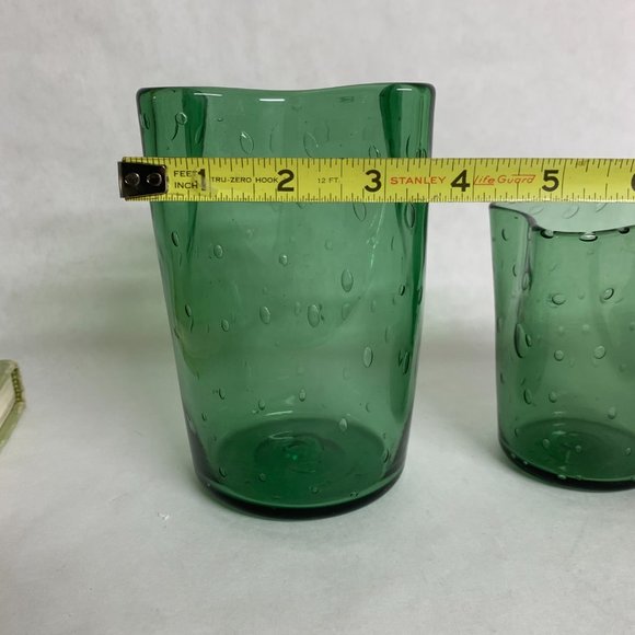 Murano Green Glass Bullicante Bubble Vase, Italy, 1970s - 5.75\